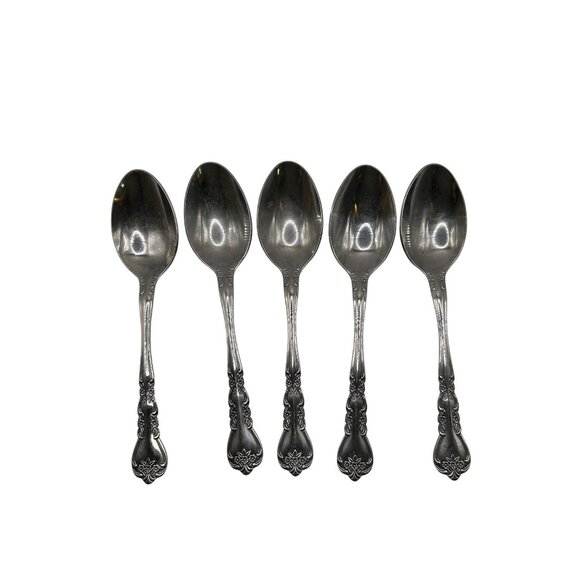 Stanley Roberts Delight Silverware 5 Teaspoons Floral & Scrolls Stainless Steel - Picture 2 of 4